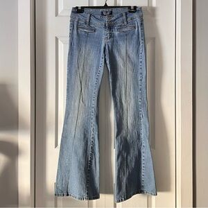 Angels Front Pleat Flare Leg Jeans